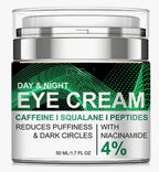 Caffeine Eye Cream for Puffiness and Bags Under Eyes Daily Anti-Wrinkle Cream Collagen Peptide Eye Cream Day and Night Reduce The Look Of Aging Line Smoothing Skin Care 1.7 FL OZ,1 Pack