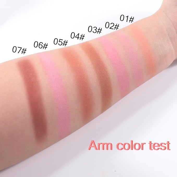 Powder Matte Blush Cheeks Face Makeup for Women With Mirror and Powder Puff Monochrome Blushes Lightweight,Smooth,Blendable,Fade and Transfer-Resistant Baked Blush,Effortless Matte Natural Finish