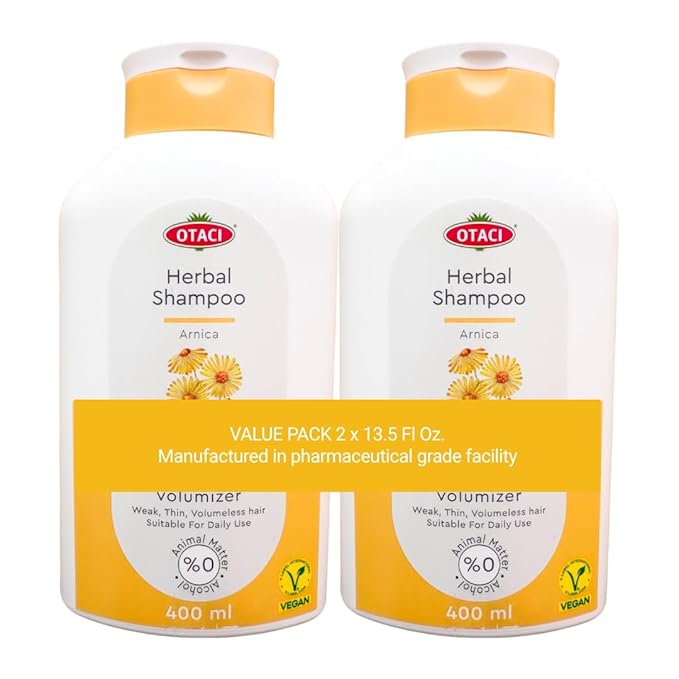OTACI Herbal Strengthening and Volumizing Shampoo with Arnica, Everyday Use For Weak, Fine, and Flat Hair, Horsetail, Ginseng, Provitamin B5, No Paraben, No Silicon, No Alcohol (Value Pack)