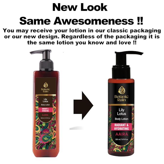 Organic Body Lotion with Lily & Lotus – Deeply Nourishing, Anti-Aging Ayurveda Moisturizer for Dry, Crepey Skin – Natural, Vegan & Ayurvedic – 6.76 fl oz (Pack of 1)