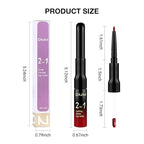 1Pcs 2 in 1 Fire Red Matte Lip Liner and Liquid Lipstick Stain Makeup Set for women, Fire Red Long Lasting Smudge Proof Lip Tint Matte Finish Lip Gloss for All-Day Color Hold Easy to Use 64#