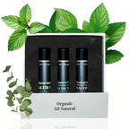 Men's Organic Mint Lip Balm - SPF 15 Sun Protection - Moisturizing Lip Balm - 3 Pack: Spearmint, Peppermint, Eucalyptus Mint - Gift for Men