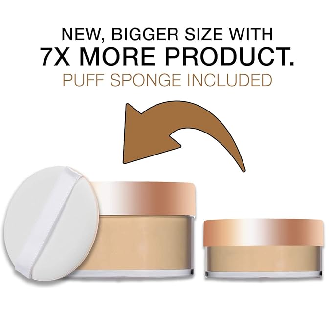 Bellapierre XL Banana Setting Powder – Color-Correcting Brightening Powder, Matte Finishing Tint, Translucent Under-Eye Baking Makeup, Lightweight Talc-Free Formula - Tan – 1 oz