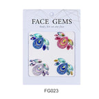 Facial Jewels Stickers, Makeup Accessories, Reusable Rhinestone Gems for Face Decoration, Stage Makeup, Party Glam (Face Gems(023))