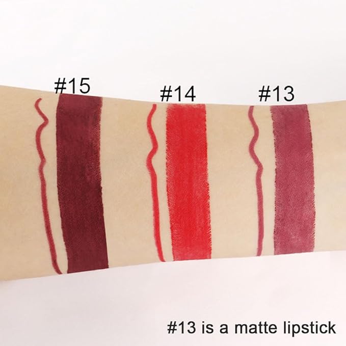 evpct 1Pcs Mauve Red Lip Liner and Lipstick Set Kit for Women Matte Lips Kit with Lip Liner Lip Stains Long Lasting Waterproof 24 Hour Lipstick and Lip Liners Combo Lipliners Pencil Set 13#