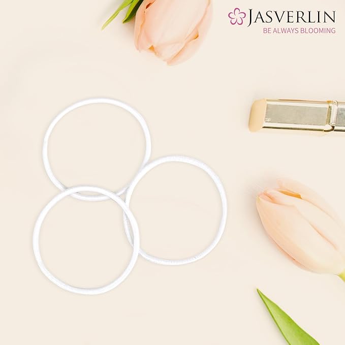 2mm White Hair Elastics Ties, Thin Ponytail Holders for Women Girls Kids, No Pull No Damage Slip Rubber Bands Fine to Medium Hair Accessories 80 Pcs