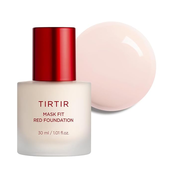 TIRTIR Mask Fit Red FoundationㅣLong Lasting Flawless Coverage, Energy Essence, Lightweight, Hydrating, Pore-Blurring, Breathable Satin Finish, Makeup, Radiant Skin, #11C Cool Rosy, 1.01 Fl Oz