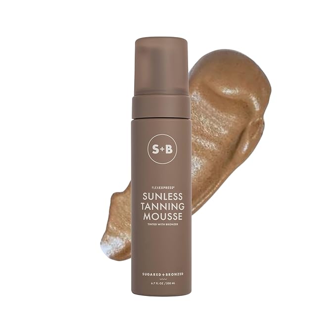 SUGARED + BRONZED Sunless Tanning Mousse, Self Tanner for Body, FlexExpress Formula, Self Tanning Foam for a Natural Glow, Lightweight, Quick Dry Self Tan, Suitable for All Skin Types, Vegan, 6 Fl Oz