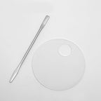 2 Pcs Acrylic Makeup Palette Makeup Mixing Tray with Makeup Spatula for Beauty Salon Color Cream Liquid Foundation Mixing Palette (Round)