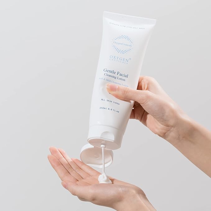 OxygenCeuticals Gentle Facial Cleansing Lotion – Hydrating Cleanser for Sensitive & Dry Skin, Removes Makeup Residue & Impurities Without Greasy Feel, Enriched with Botanic Oils 33.8 fl.oz (1000ml)