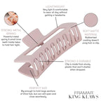 FRAMAR Large Claw Clips For Thick Hair – Large Hair Clip For Thick Hair, Big Hair Clips For Women, Claws Clips For Women, Pink Hair Clips, Pink Claw Clip - 4 Pack Non Slip Matte Finish