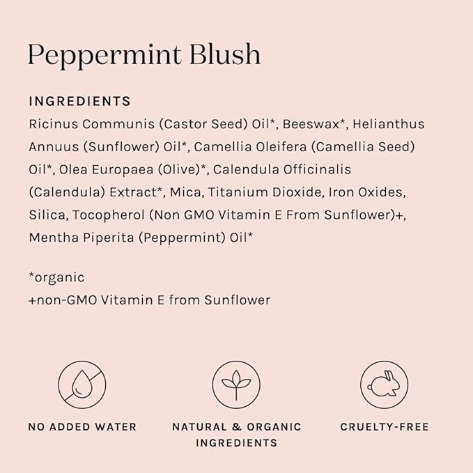 Kari Gran Lip Whip | Moisturizing Lip Balm with Organic Oils | Glossy Sheen + Peppermint | Rich Buttery Texture, Hydrates & Protects | Non-GMO, Organic Ingredients, Made in USA (Blush Peppermint)