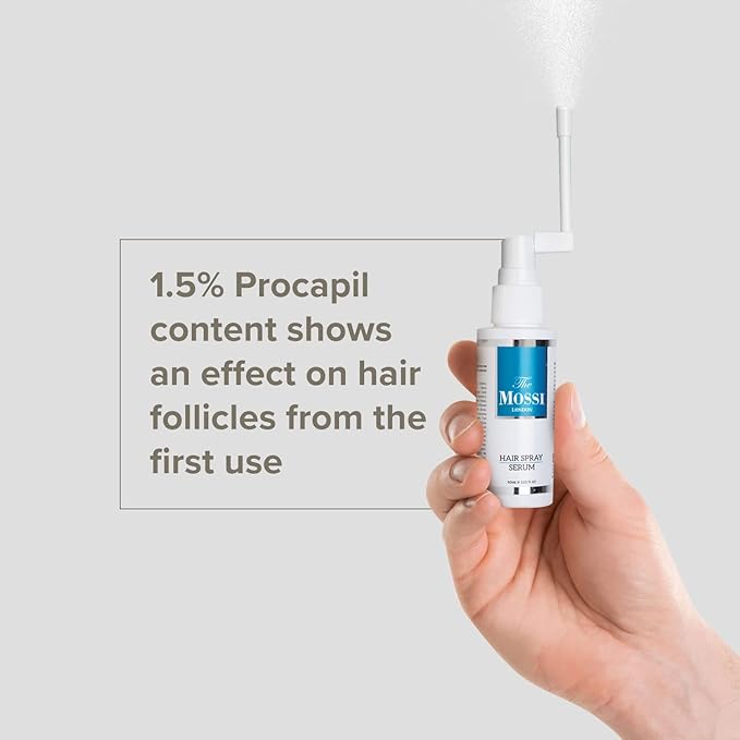 The Mossi London Hair Spray Serum 60Ml For Hair Regrowth - Prevents Post-Transplant Hair Loss - Stimulates New Hair Growth - Fast and Effective Results