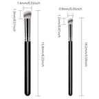 2Pcs Concealer Brush Set, Dense Mini Angled Kabuki Makeup Brush for Blending Under Eye Concealer, Detailed Nose Contour Setting Powder, Foundation & Eyeshadow, 270+370
