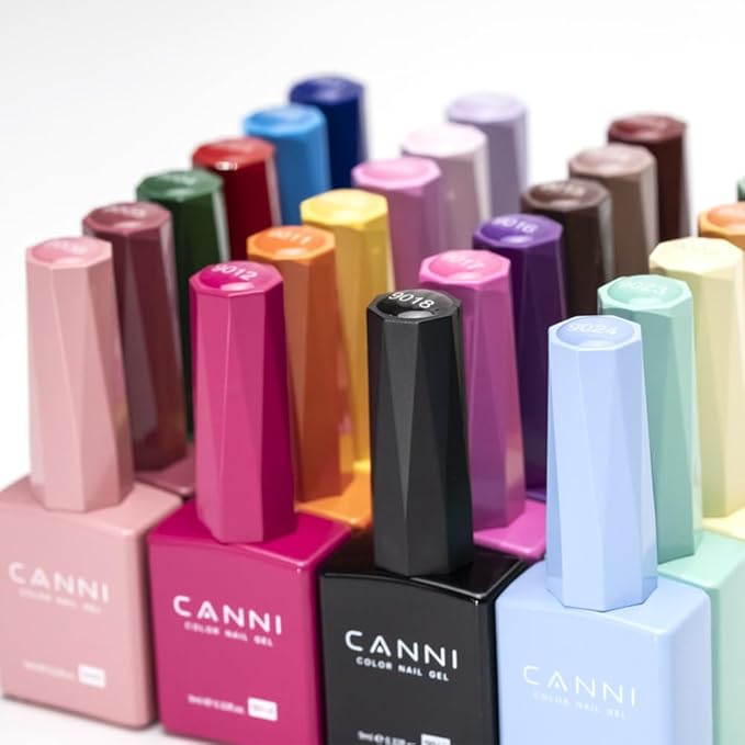 CANNI 2Pcs Hema-Free Black White Gel Nail Polish Set- Black and White Gel Polish Kit, Soak Off LED Nail Gel Manicure Kit DIY at Home Salon Gifts for Women Girls