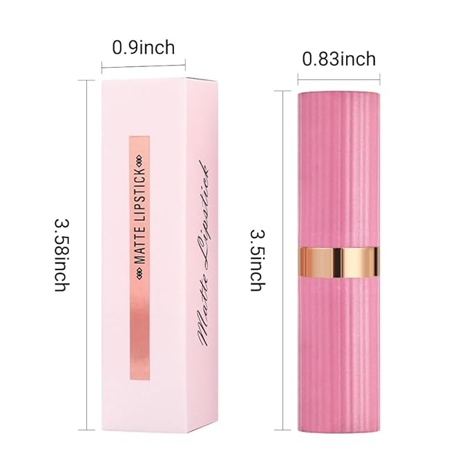 evpct Light Hot Pink Matte Creamy Lipstick for Women, Long Lasting Waterproof Velvet Lipstick, Lip Stick Crayon Buildable Blendable Creamy Color, Longwear Lip Makeup Cruelty-free 24 hours original, 01