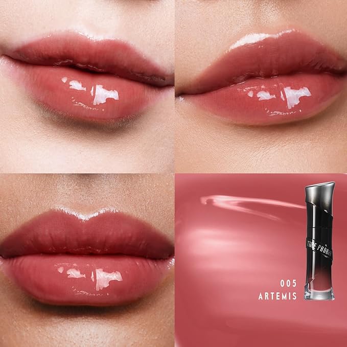 LUNARA FROST 3D LIP GLOSS - Plumping High-Shine Gloss with Hyaluronic Acid | Non-Sticky Glassy Finish | Cooling Sensation | 24H Hydration | Instant Volume Effect (05 ARTEMIS)