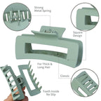 4.1 Inch Jumbo Hair Clips - 12 Pcs Colorful Square Jaw Clips for Thick Hair, Women and Girls Hair Accessories