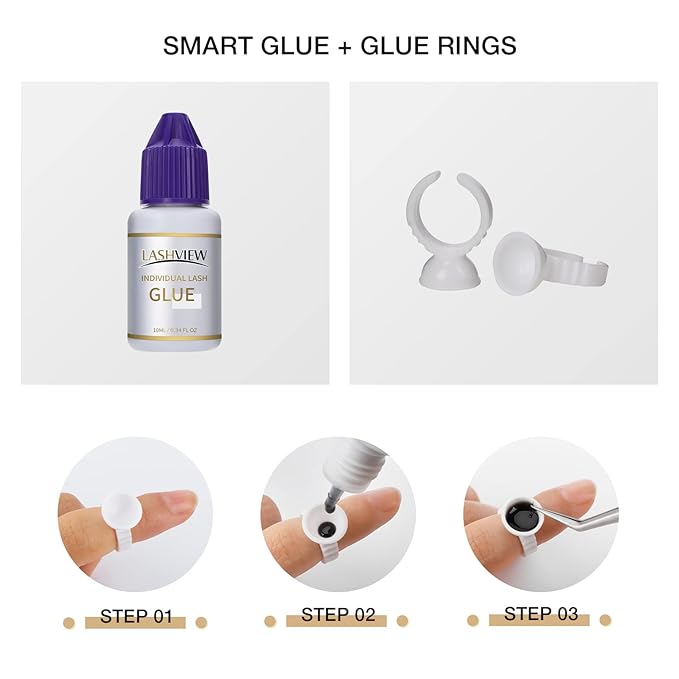 LASHVIEW Lash Extension Kit, Eyelash Extension Kit,Professional Eyelash Mannequin Head Kit with 4pc Removable Eyelids, Lash Kit for Eyelash Extensions Beginners,Training Makeup and Eyelash Graft