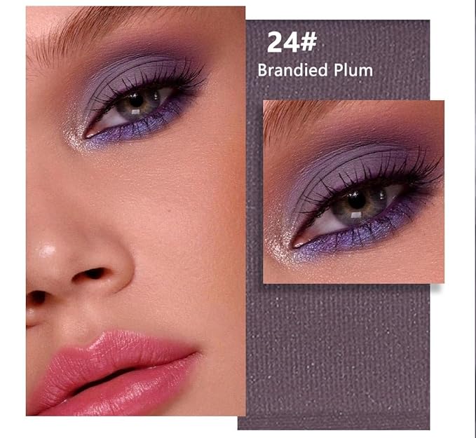 evpct Dark Brandied Plum Matte Single Eye Shadow Palette Makeup for Older Women, Deep Mauve Plum Purple Natural Cream Eyeshadow Palette for Green Eyes, High Pigment Mini Monochrome Eyeshadow