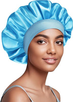 Satin Silk Bonnet for Sleeping, Soft Satin Lined Hair Bonnet for Women, Double Layer Sleep Nightcap