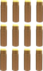 12 Pcs 0.3 Oz Paperboard Lip Balm Tubes 10ml Empty Cardboard Krafts Tubes Lipstick Tube Refillable Lip Gloss Container Solid Perfume Tubes Chapstick Container for DIY Cosmetic Samples Deodorant(Brown)