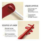 BestLand 6Pcs Matte Liquid Lipstick + Lip Liner Pens Set, One Step Lips Makeup Kits Pigment Velvety Nude Lip Stain Waterproof Long Wear Lip Gloss Make up Gift Set (Classic Allure Set)