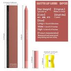 evpct 3Pcs Neutral Pale Orange Red Matte Long Lasting Wear Lip Liner Pencils Makeup Set for Shaping & Sculpting Lips, No Transfer Waterproof Pigmented Lip Liner Crayon lipliners Lipstick Pencil 7+8+13