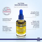 Blue Cross Nail & Cuticle Care Oil, Mineral Oil Free, Hydrating, Moisturizing, All Natural Professional Nail + Cuticle Care, Lemongrass/Lavender Scented Essential Oils, Made in USA, 1 floz/30mL