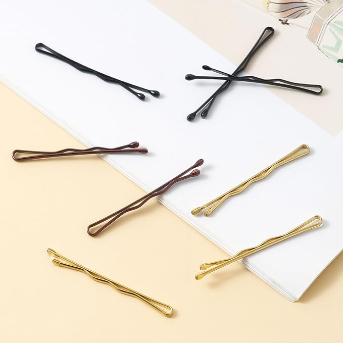 200 Pcs 1.38 Inch Wave-Shaped Bobby Pins Mix Metal Hair Pins Hair Accessories for Women Stylists Hair Sticks Girl