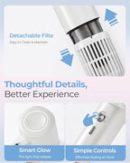 High-Speed Travel Hair Dryer with Smart Temperature Control & 600 Million Negative Ions – 0.64lb Lightweight Blow Dryer, Ideal for Fast Drying, Christmas Gift for Kids, Adults and Seniors