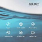 Blu Atlas Men's Natural Shampoo – Organic, Sulfate-Free, Paraben-Free – Deep Cleansing & Hydrating – Classic Scent (Bergamot, Sage, Patchouli) – Made in America– 32 oz