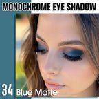 Blue Matte Single Eyeshadow, Lightweight Blendable Mini Eye Shadow for Older Women, Monochrome Eyeshadow Palette Makeup Pigmented Waterproof, Vegan & Cruelty-Free, 34