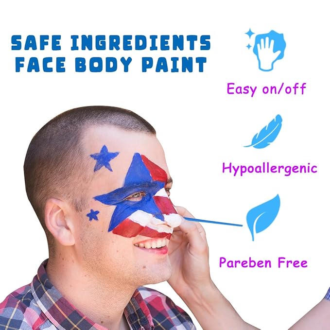 Bowitzki Face and Body Paint 2oz Cream Makeup 60ml Water Based Face Painting Special Effects For Adults Children Kids Halloween Christmas Party Stage Cosplay (Green)