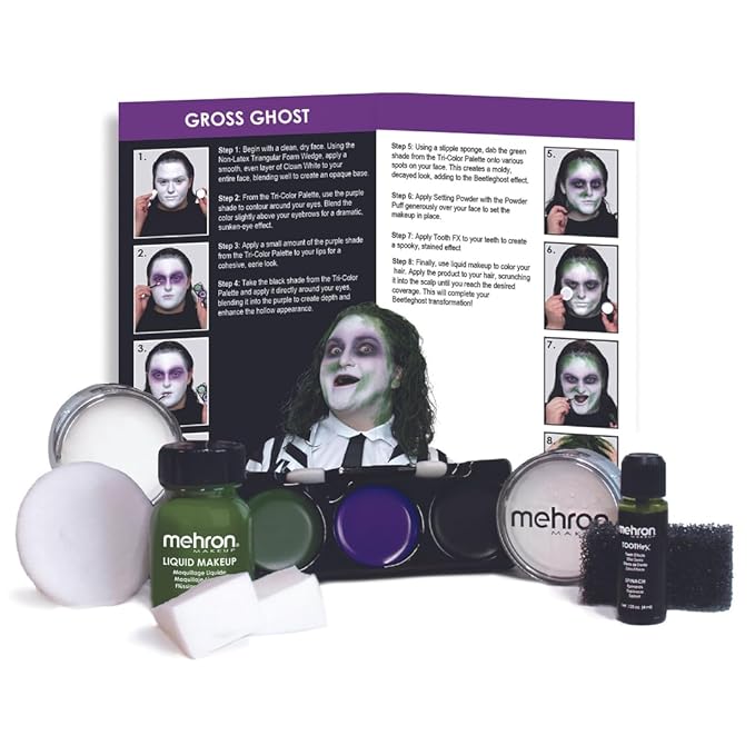 Mehron Professional Character Kit - Complete Halloween & Cosplay Makeup Kit I (Gross Ghost) Made in USA