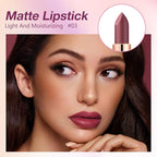 evpct Maroon Wine Red Matte Creamy Lipstick for Women, Long Lasting Waterproof Velvet Lipstick, Lip Stick Crayon Buildable Blendable Creamy Color, Longwear Lip Makeup Cruelty-free 24 hours original 03
