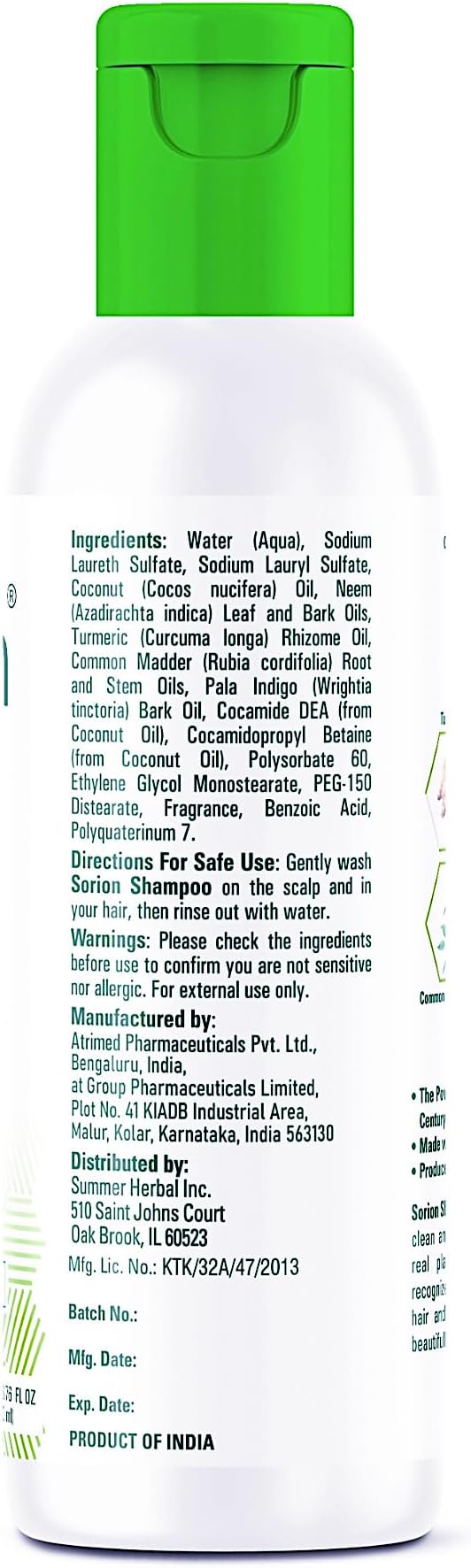 Sorion Shampoo for Collagen Boost with Coconut Oil and Pala Indigo Essential Oils, Herbal Repair for Damaged Hair, Gently Nourishing Scalp Treatment