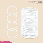 2mm White Hair Elastics Ties, Thin Ponytail Holders for Women Girls Kids, No Pull No Damage Slip Rubber Bands Fine to Medium Hair Accessories 80 Pcs