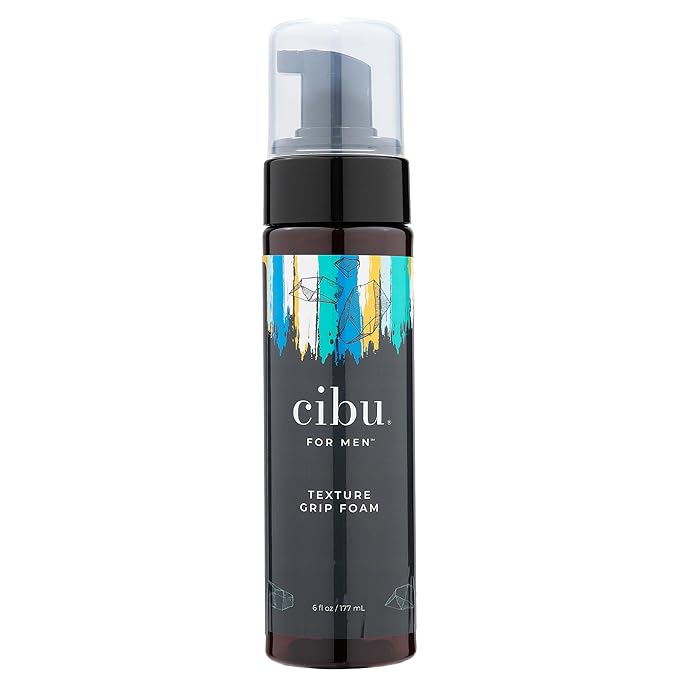 CIBU for Men Texture Grip Foam 6oz - Hair Styling Foam for Long Lasting Hold, Texture, and Volume while Keeping a Healthy Hair - Ideal for Messy, Sleek, and Casual Hair