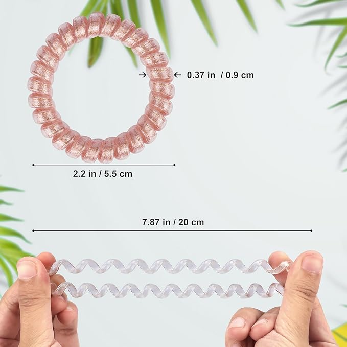 JessLab Spiral Hair Ties for Women, 10-Pack Traceless No-Damage Ponytail Holders, Coils Hair Bands for Girls, Assorted Colors