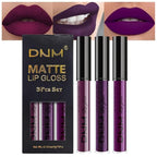 evpct 3Pcs Burgundy Red Dark Purple Matte Liquid Lipstick Lip Stain Sets for Women, Matte Lipstick Long Lasting Waterproof Permanent 24 Hours original, Magic Lip Sticks Pack for Halloween Daily Makeup