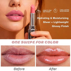 evpct Nude Honey Lipstick Tinted Lip Balm, Coral Sheer Hydrating Shine Tinted Lipstick for Women, Moisturizing Lip Color, Nourishing Tinted Lip Balm Plumper Gloss Stain, Glossy Shiny Finish, 03 Honey