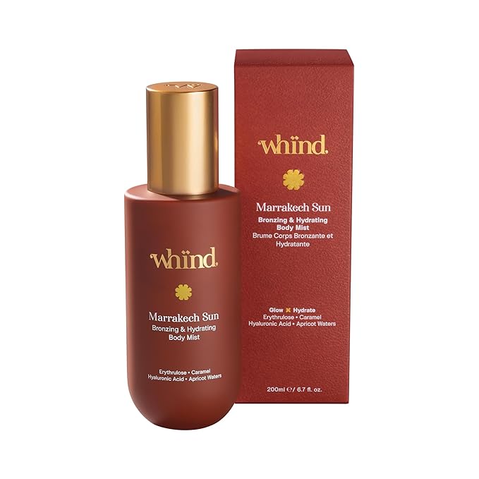 WHIND Hydrating Self-Tanning Body Mist – Lightweight Bronzing Spray with Hyaluronic Acid & Glycerin for a Natural Tan – 200ml