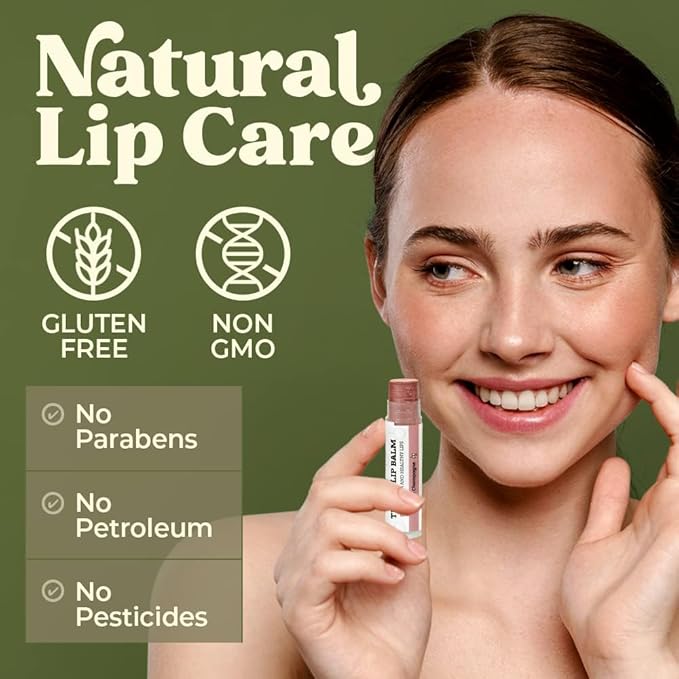 Earth's Daughter Tinted Lip Balm 4 Pack Stocking Stuffers of Assorted Colors - Beeswax, Coconut Oil, Cocoa Butter, Vitamin E - Moisturize and Beautify - Paraben Free