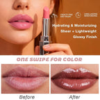 Kaely 2Pcs Honey Lipstick Tinted Lip Balm, Hydrating Shine Lipstick for Women Dry Lips, Moisturizing Nourishing Glossy Lip Gloss Stain Makeup, Sheer Lightweight, Vegan, 00+02 Pink