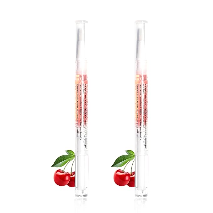 2Pcs Nail Cuticle Oils Cherry Nutrition Oil Pen Nourishment Pens 6 Smell Cuticle Revitalizer for Agnail Nourish Skin Nails Care