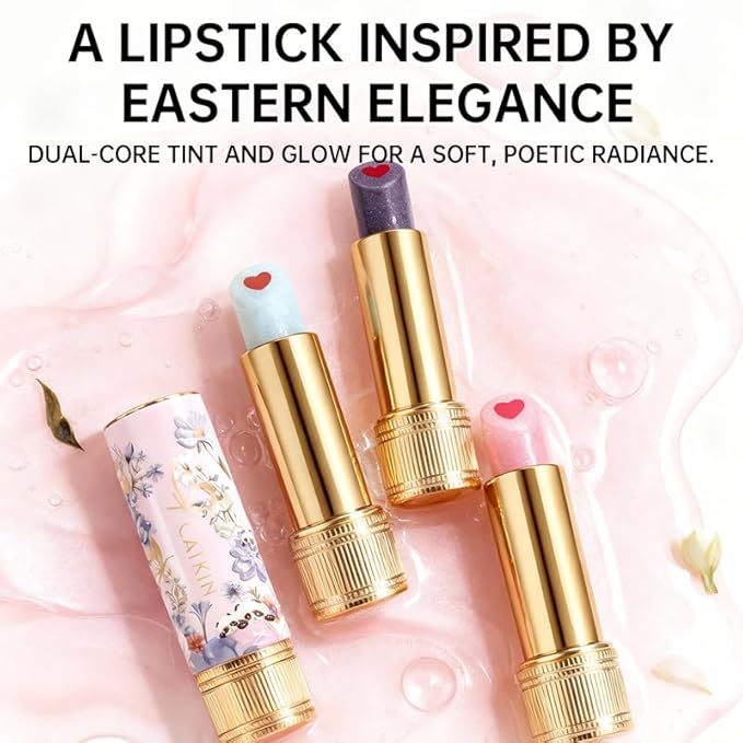 Tinted Lip Balm with Colorful Serum Core, CATKIN Cute 2-in-1 Lip Balm Gloss, Moisturizing with Jojoba Oil Hyaluronic acid, Citrus Tea Flavor, Trendy Lip Care 2pcs (02+03)