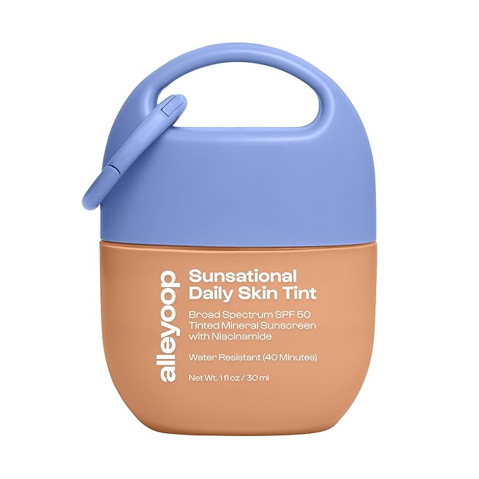 Alleyoop Sunsational Tinted Moisturizer SPF 50 for Face Broad Spectrum – 100% Mineral Face Sunscreen with Jojoba, Hydrating & Soothing Tinted Sunscreen, Vegan & Cruelty-Free (Beam)