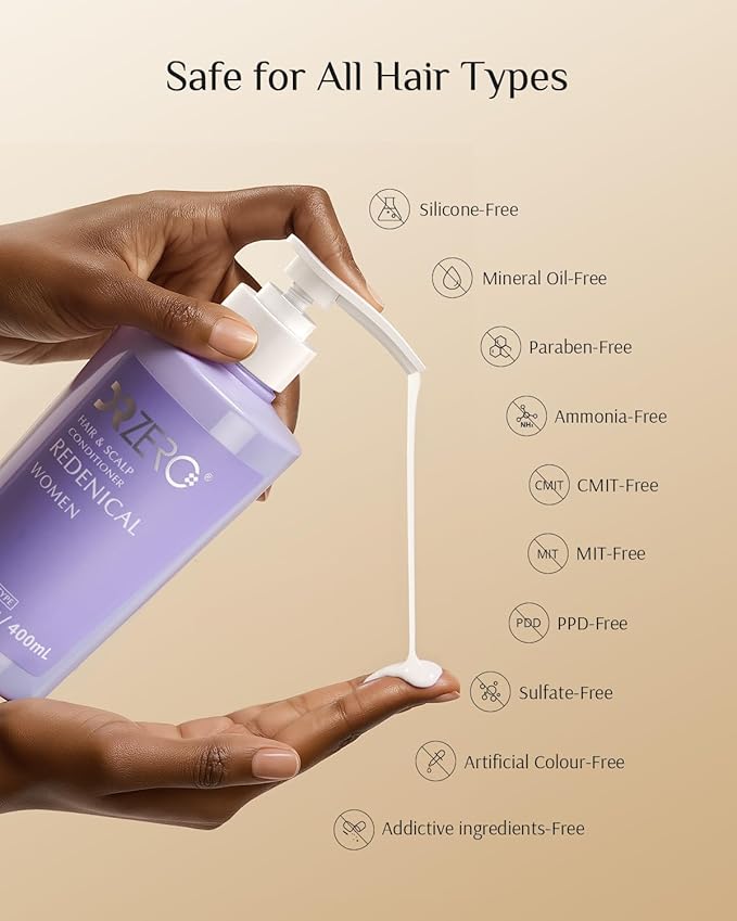 DR ZERO REDENICAL Hair Growth Conditioner for Women, 13.5 oz, Volumizing Thickening & Anti Hair Loss Regrowth Treatment, Clinically Tested for Hair Thinning with Redensyl, Japanese Hair Care Products