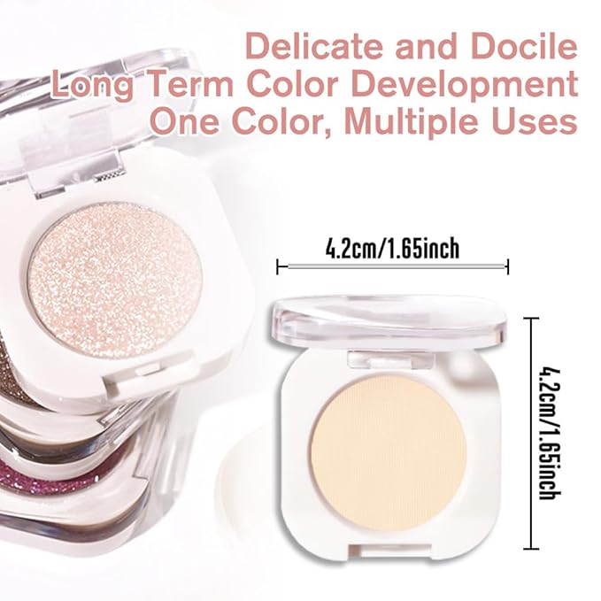 Nude Beige Single Matte Eyeshadow Makeup, Neutral Powde Eye Shadow for Women, Smoky Beige Matte Singles Eyeshadow Palette Pigmented Waterproof,sombras para ojos, Girls Christmas Eyeshadows Gift